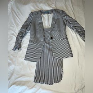 Antonio Melani striped suit in navy